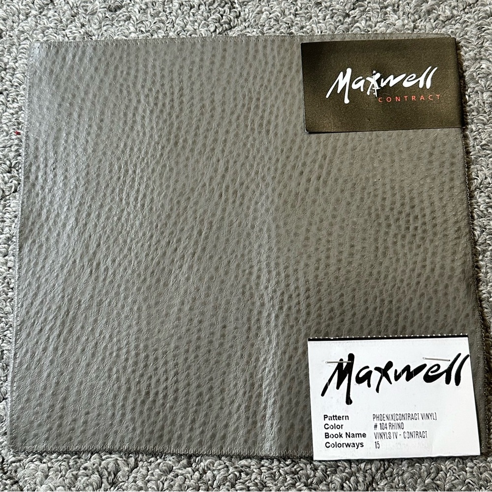 Lot of 11 Maxwell Fabric Samples Bewitched Vinyl Gray Safari Serpent Rhino Chia - Picture 6 of 13
